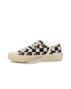 Feiyue x Warrior Men‘s/Women’s Low Checkerboard Canvas Shoes - Black