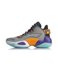 Li-Ning 空袭 6 Power VI Cushioning High Basketball Shoes - Gray/Orange