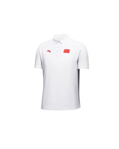 ANTA Men's 2023 Spring and Summer New Chinese Team Short Sleeve Polo - White