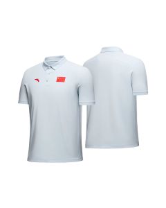 ANTA Men's 2023 Spring and Summer New Chinese Team Short Sleeve Polo - Light Blue