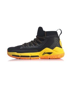 Li-Ning Wade Fission V Mid Professional Basketball Sneakers - Black/Yellow