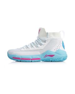 Li-Ning Wade Fission V Mid Professional Basketball Sneakers - White/Blue