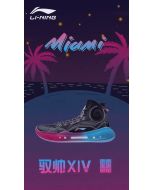 Li-Ning YuShuai 14 “䨻” Miami Night Men’s High Basketball Shoes - Black/Blue/Pink