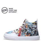 Chinese Zodiac "蛇鼠非一窝" High Graffiti Canvas Shoes | Custom Sneakers