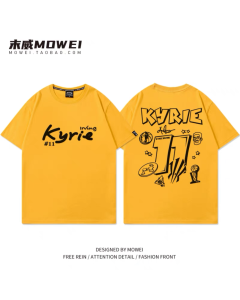 Kyrie Irving x Anta Number 11 Mavericks Print T-shirts - Yellow