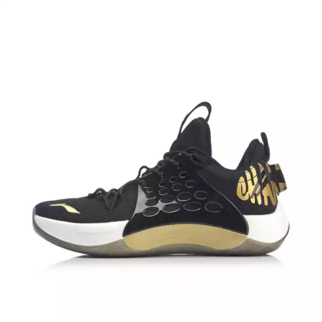 Lining 2018 2019 CBA Championship Sonic VII Glory Edition Low Basketball Shoes Black Gold