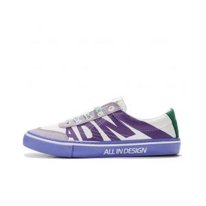 ADM x Feiyue Joint Men‘s/Women’s Casual Canvas Shoes - White/Purple/Green 