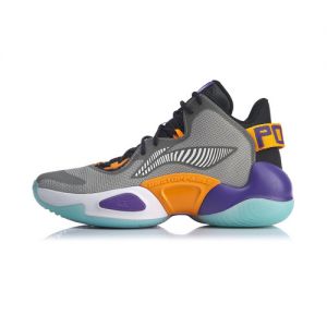 Li-Ning 空袭 6 Power VI Cushioning High Basketball Shoes - Gray/Orange