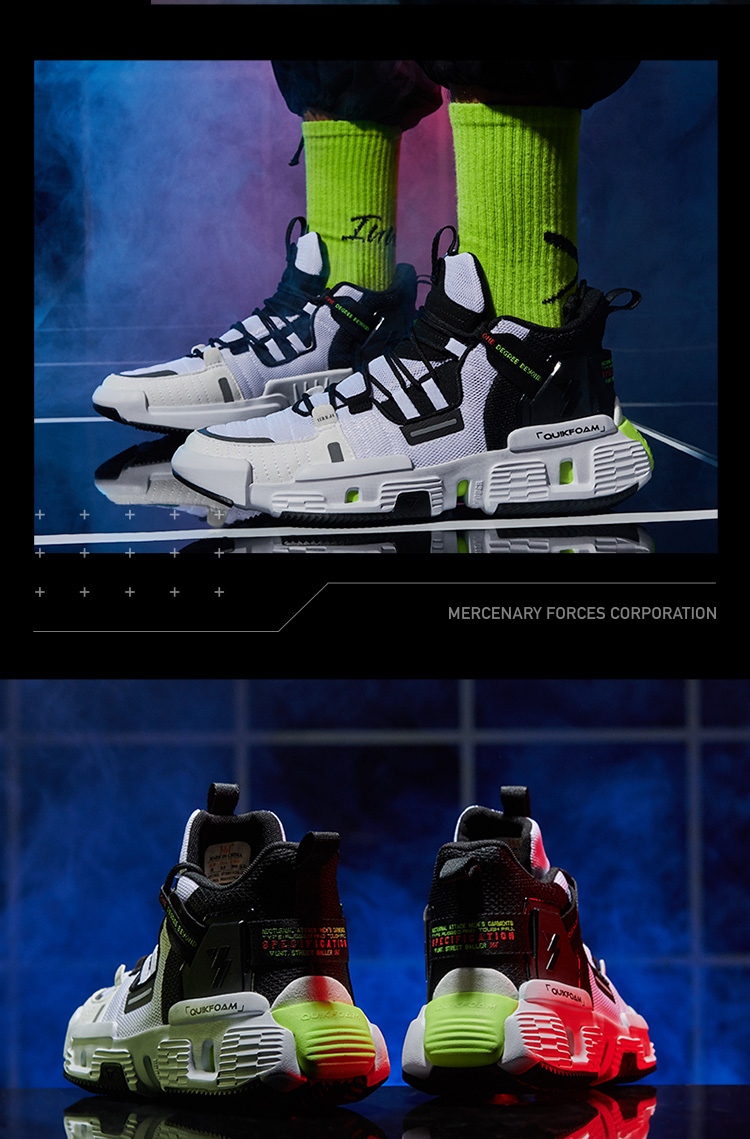 361° x Fire Line Shoes「CF Joint Name - Latency」Men's Low Basketball Shoes - Meteorite black/Hot red“黑曜骑兵”